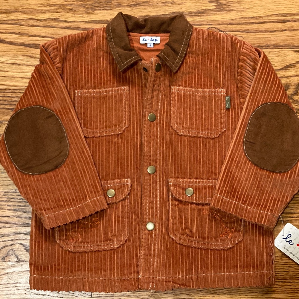 NWT Le Top 5 Burnt Orange Corduroy Jacket